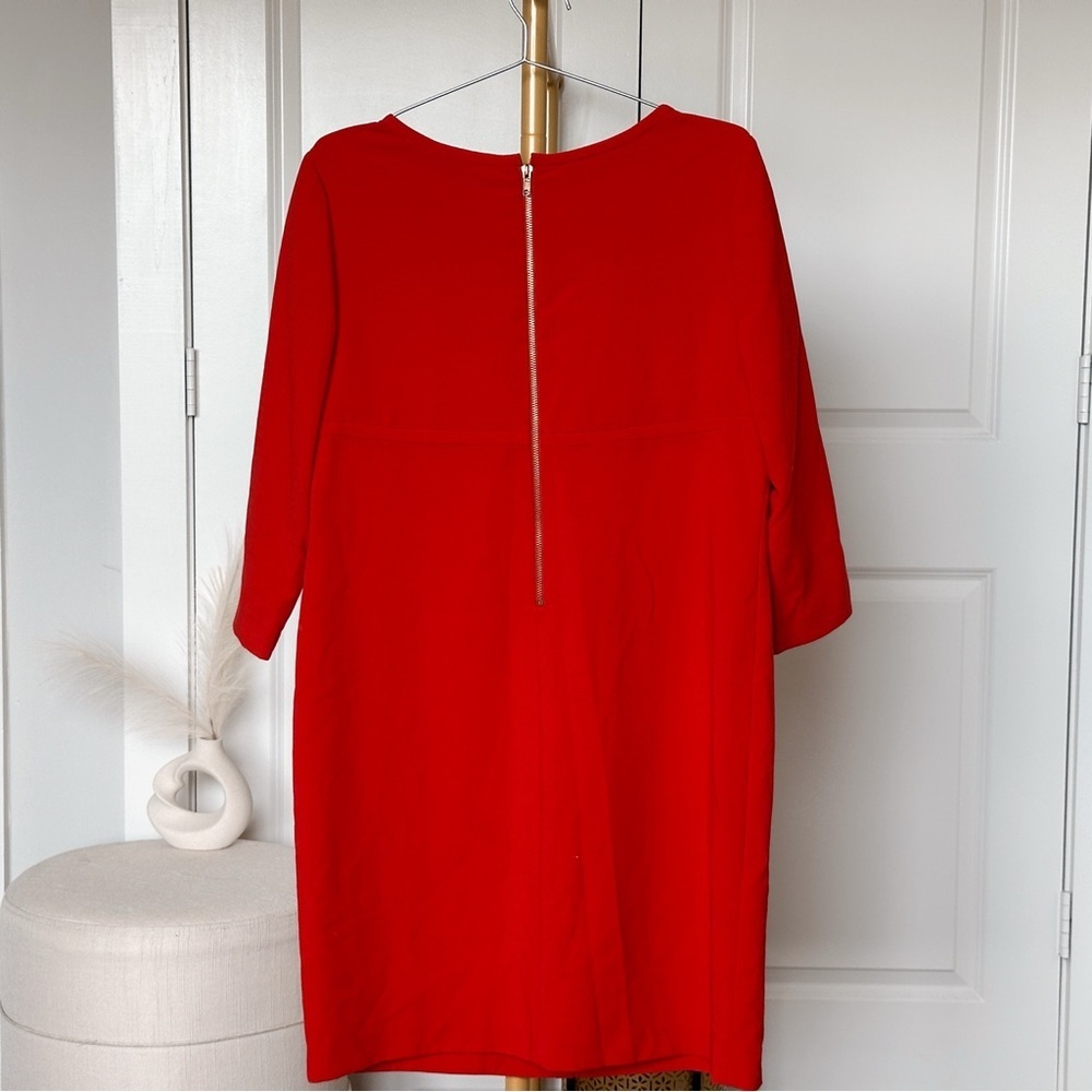 Tahari ASL Red Sheath Dress with 3/4 Sleeves - Picture 12 of 12